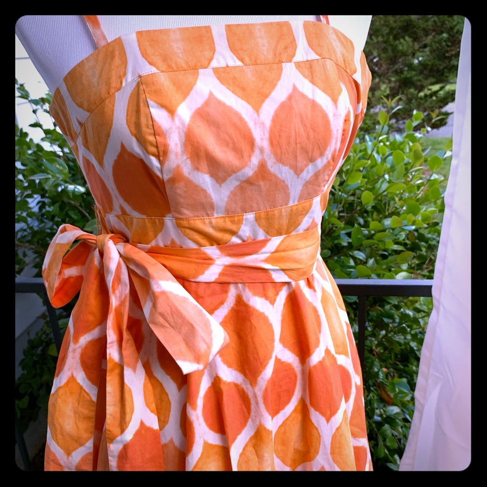 Anthropologie Maeve dress orange ombré pattern 2
